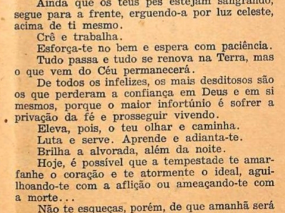 Recorte publicado em Reformador de janeiro de 1952, com a mensagem 