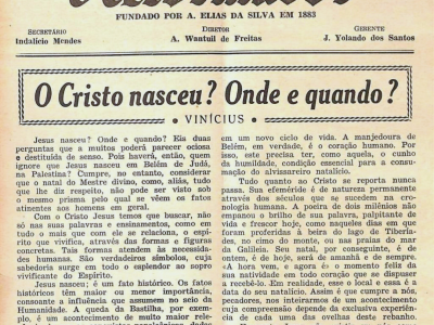 Reprodução da primeira página do periódico Reformador de dezembro de 1966 (edição n.12, ano 84). Em letra estilizada está o nome 